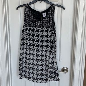 Cabi Ladies Sleeveless Top Medium Black White EUC